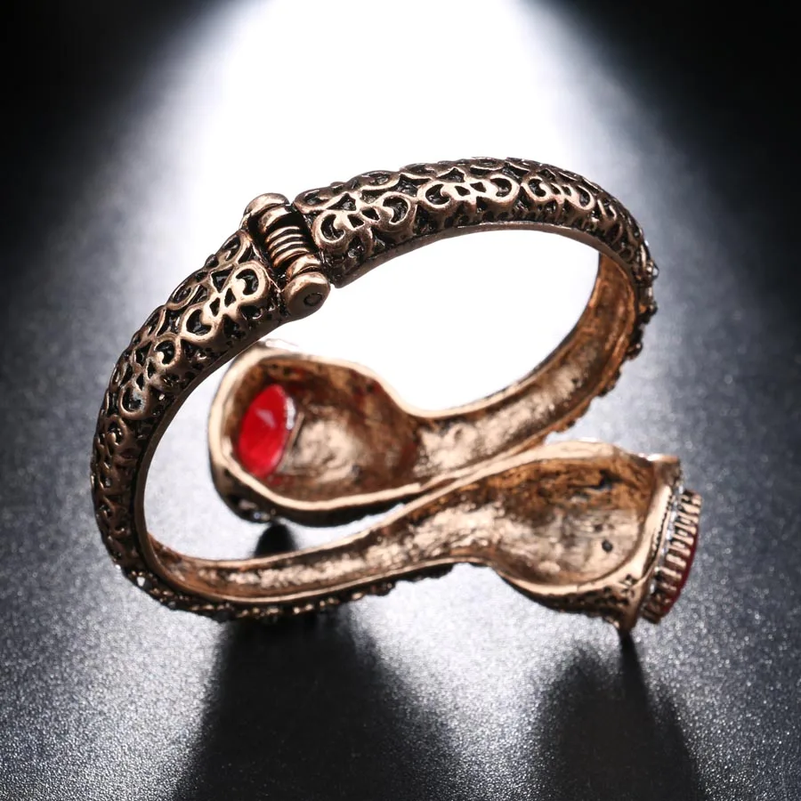 Женский винтажный браслет золотистого цвета античные красные полимерные