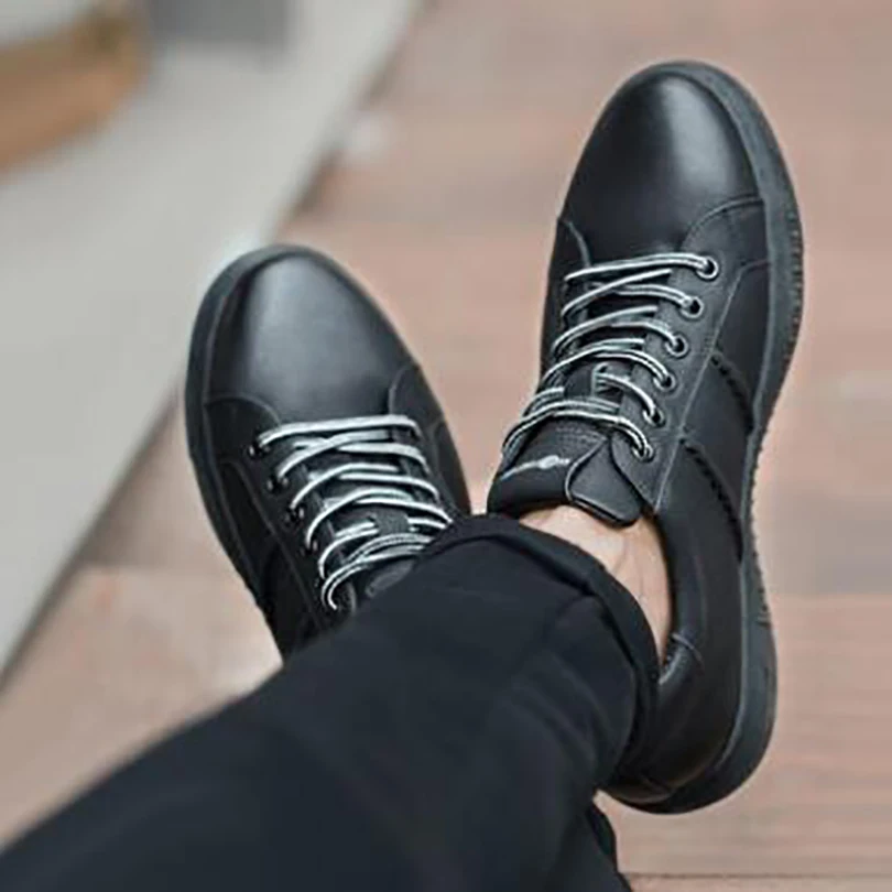 Summer Men's Shoes Casual Flat Cow Leather Lace up Comfortable Spilt Waterproof Nice Black Shoe Size38-44 for Young Men | Обувь