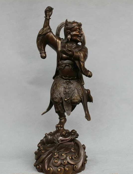 17 Китайский Миф Осирис Властелин ада суди Мужская статуя смерти Бронзовая