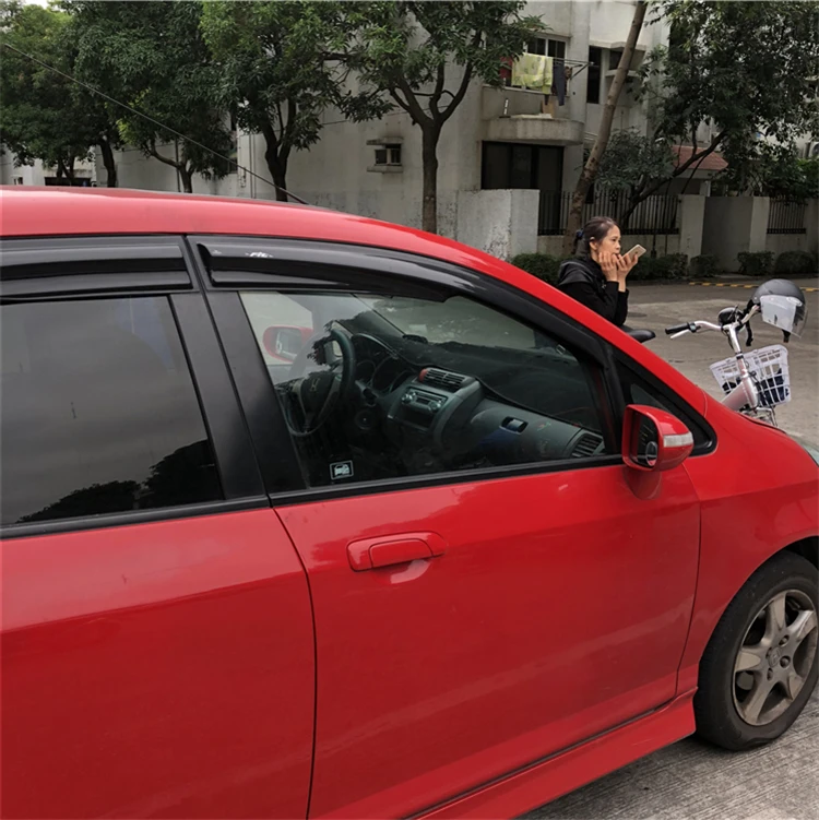 Пластиковый козырек для окна Honda FIT Jazz оттенки вентиляционных отверстий защита от