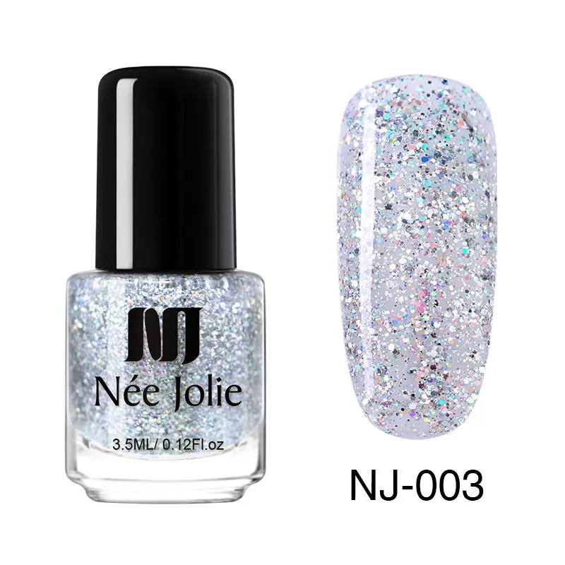 Glitter NJ-003 NEE JOLIE розовый лак для ногтей 3,5 мл/бутылка 36 чистых цветов 24 матовый блестящий эффект лак для нейл-арта - Цвет: Glitter NJ-003