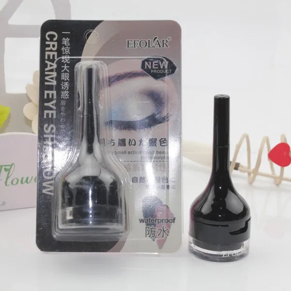 Водостойкий набор пудры для бровей и черного геля подводки глаз с кисточкой|eyeliner