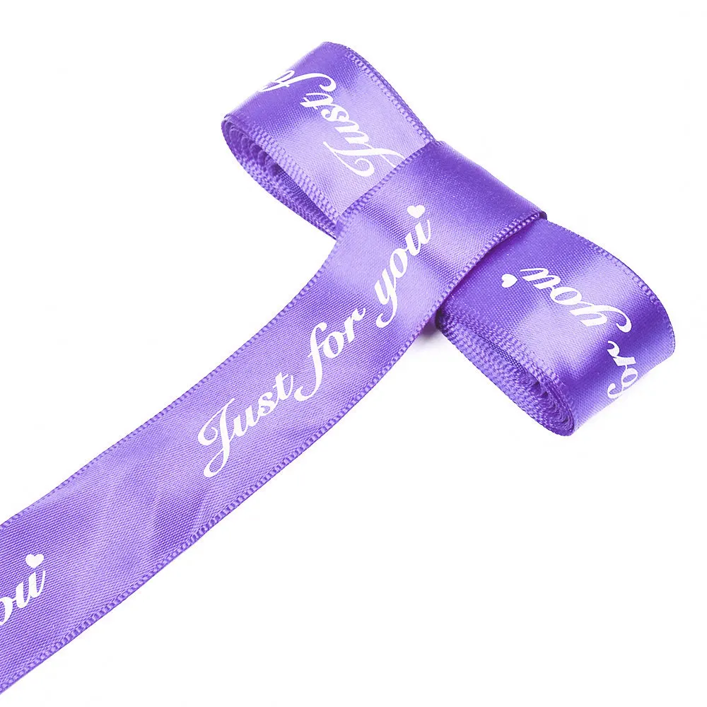 Light purple 5 м/лот 25 мм полиэфирная лента с принтом "Just For You" романтические ленты для поделок для ручной работы DIY подарки упаковка Украшения - Цвет: Light purple
