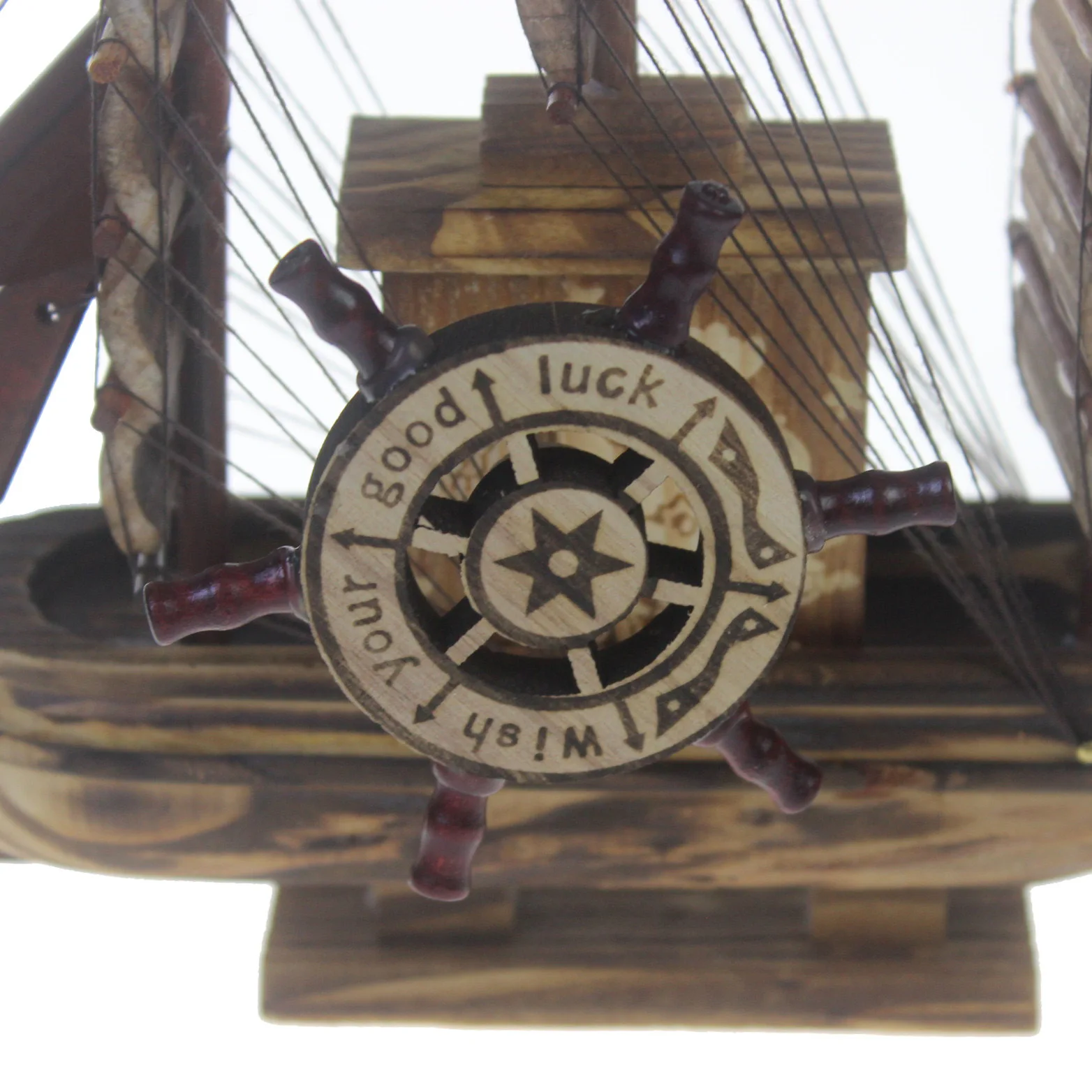 Креативный винтажный деревянный парусник фотографический механизм карусель