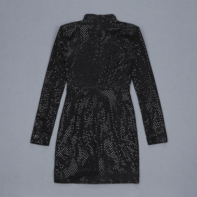 2019 женское платье с длинным рукавом блестящими пайетками Vestidos элегантное