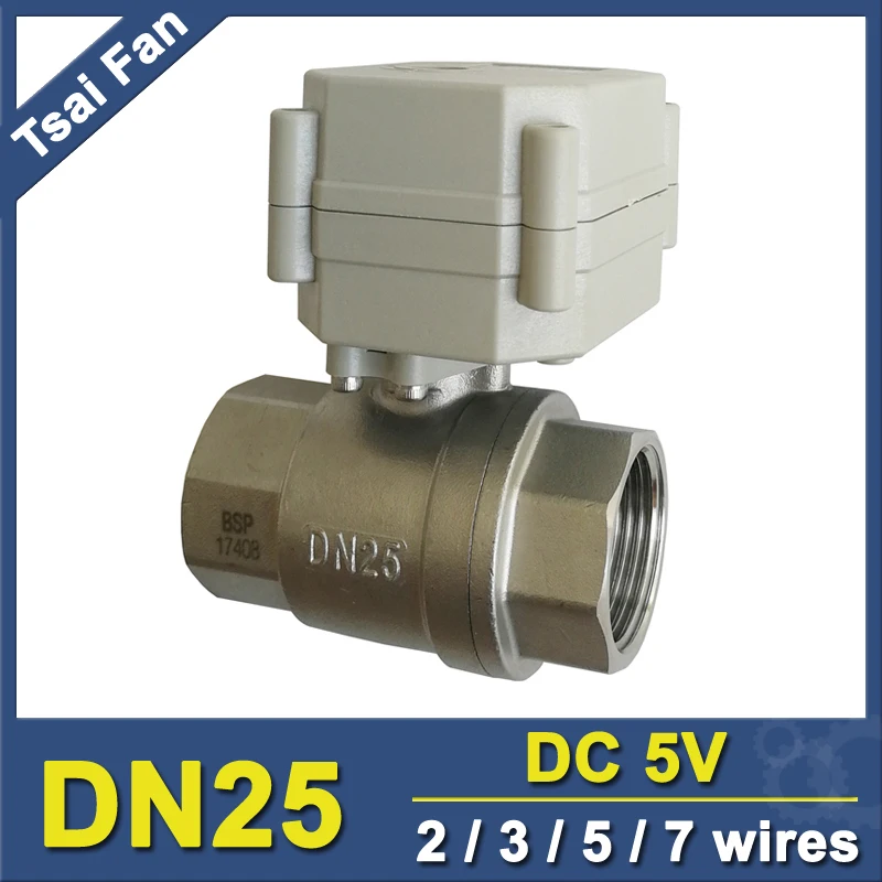 

DC5V 2/3/5/7 Wires BSP / NPT 1" Electric Water Valve Metal Gear 2 Way DN20 Female Actuated Ball Valve With Indicator
