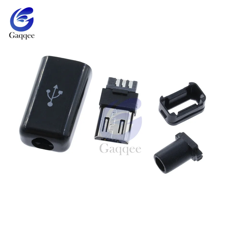 10 шт./компл. 4 в 1 DIY Micro USB Мужской коннектор тип сварки 5 контактный разъем с