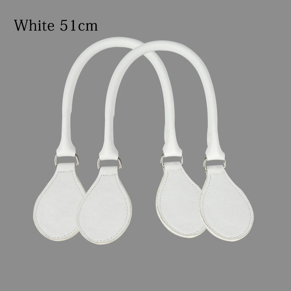 white 51cm Новые короткие лаконичные круглые кожаные ручки ремня с d-образной пряжкой капли для классического мини Obag корзина ведро O город шик Сумка O - Цвет: white 51cm