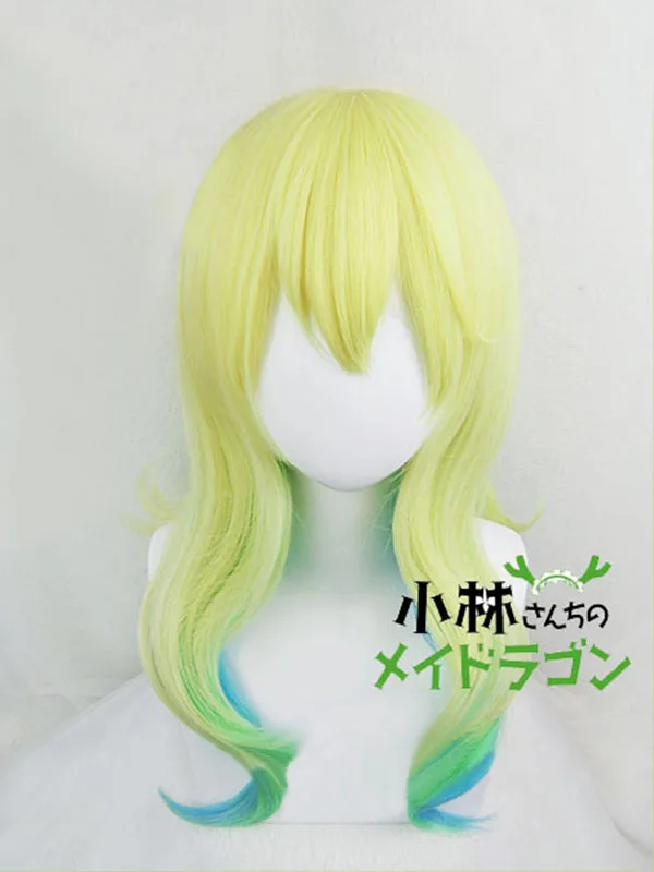 Wig Only Мисс Кобаяши Дракон горничной кетцалькоатл Lucoa длинные волнистые Омбре термостойкие волосы Косплей Костюм парик+ Бесплатный парик кепки - Цвет: Wig Only