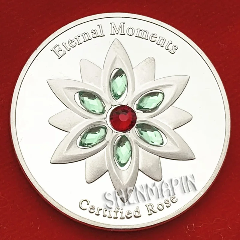 Памятная монета в виде розы для надписей Вечные моменты|Безвалютные монеты| |
