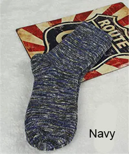 Navy Мужские теплые носки, хлопковые толстые модные мягкие зимние носки, дизайн, удобные дезодорирующие мужские плотные зимние теплые чулки - Цвет: Navy