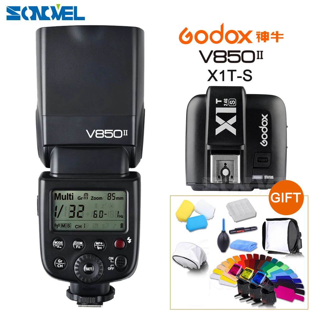 Godox V850II GN60 HSS 2 4G Беспроводная система X Вспышка Speedlite литий ионный аккумулятор + X1S