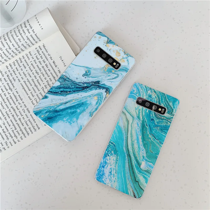 Чехол для телефона для samsung Galaxy note10 плюс S8 9 S10 плюс 10E lite A40/50/70 мягкий чехол s Морская вода текстура раковины чехол для телефона