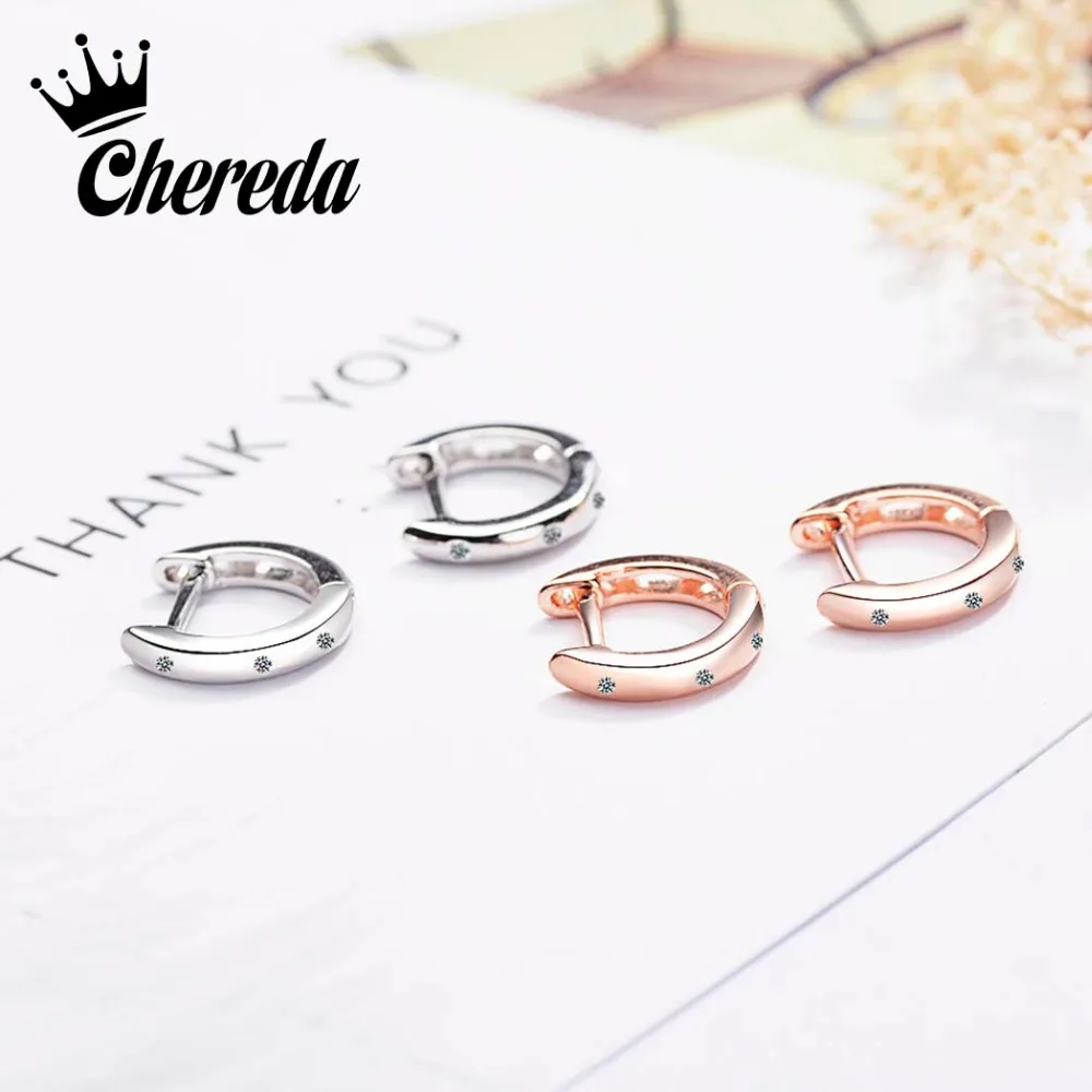 Женские и розовые золотые серьги каффы Chereda корейские микро с фианитом без