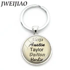 Брелок для ключей JWEIJIAO, персонализированный брелок для ключей с именами семьи, подарок для семьи, друзей, стеклянный кабошон, купол, фото NA01
