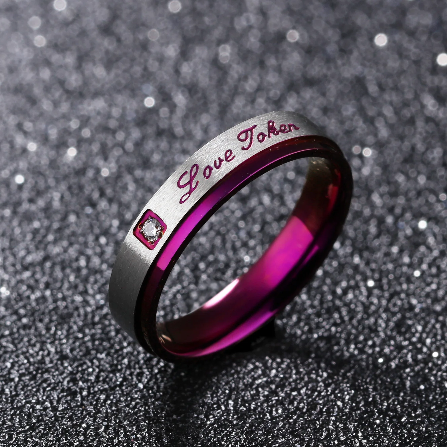 Personal design purple classic titanium steel couple ring | Украшения и аксессуары