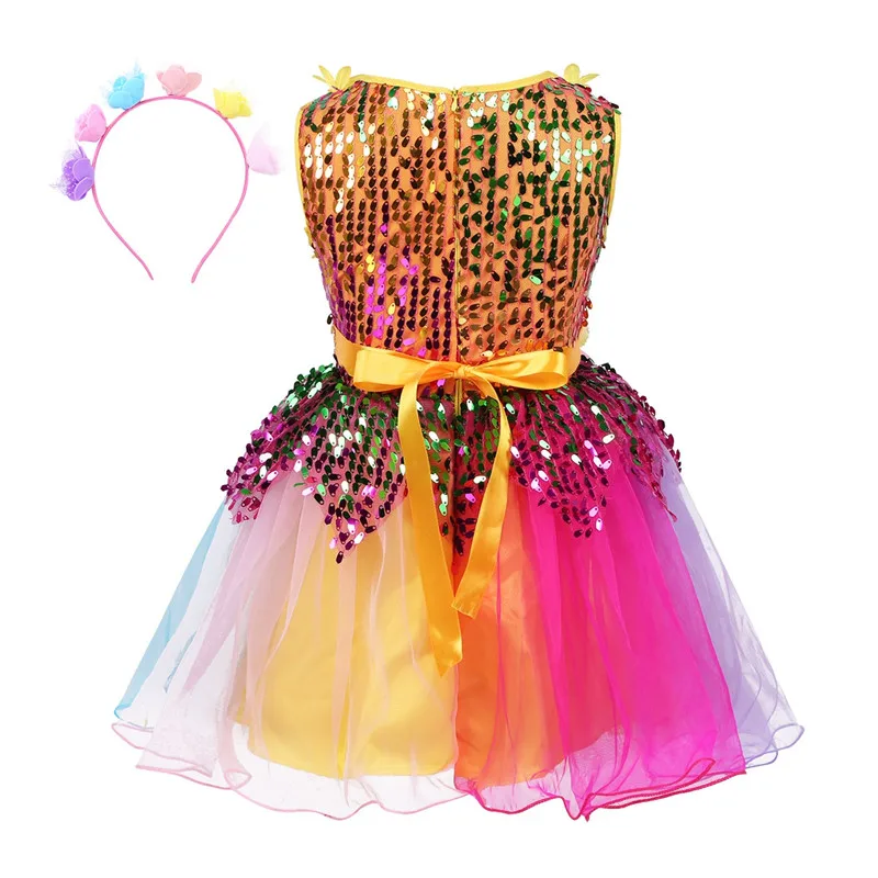 Платье с цветами для девочек платье из тюля круглым вырезом без рукавов расшитое