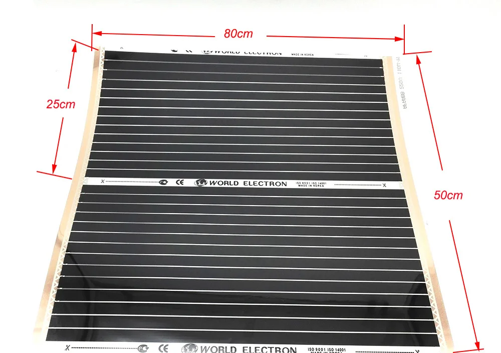 Нагревательная пленка из углеродного волокна для теплого пола 25 см х 80 50 см|carbon