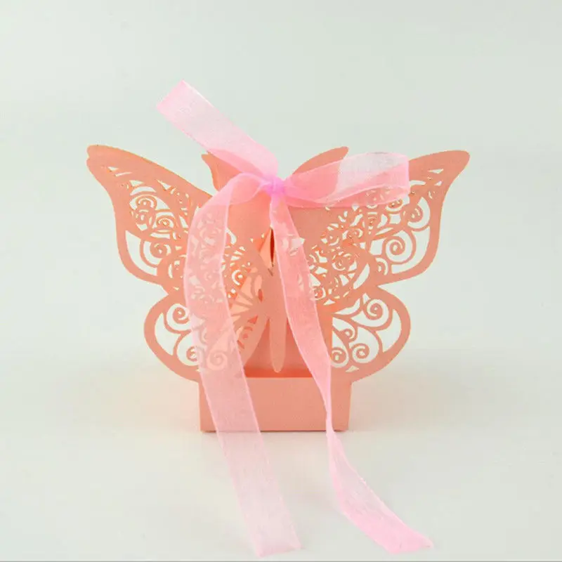 50 шт конфетная коробка свадебный подарочный мешок бумажный декор в виде бабочек