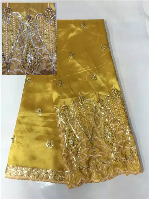 2016 последняя золотисто синяя Высококачественная африканская кружевная ткань