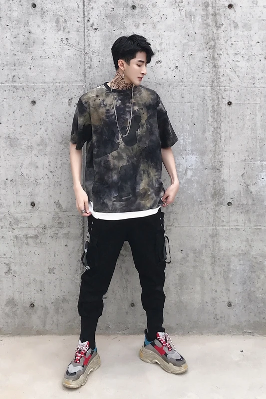 

Summer camouflage t-shirt Streetwear Brand Clothing Hip Hop Swag Short T shirt Japanese Harajuku Streetwear Short T Shirts