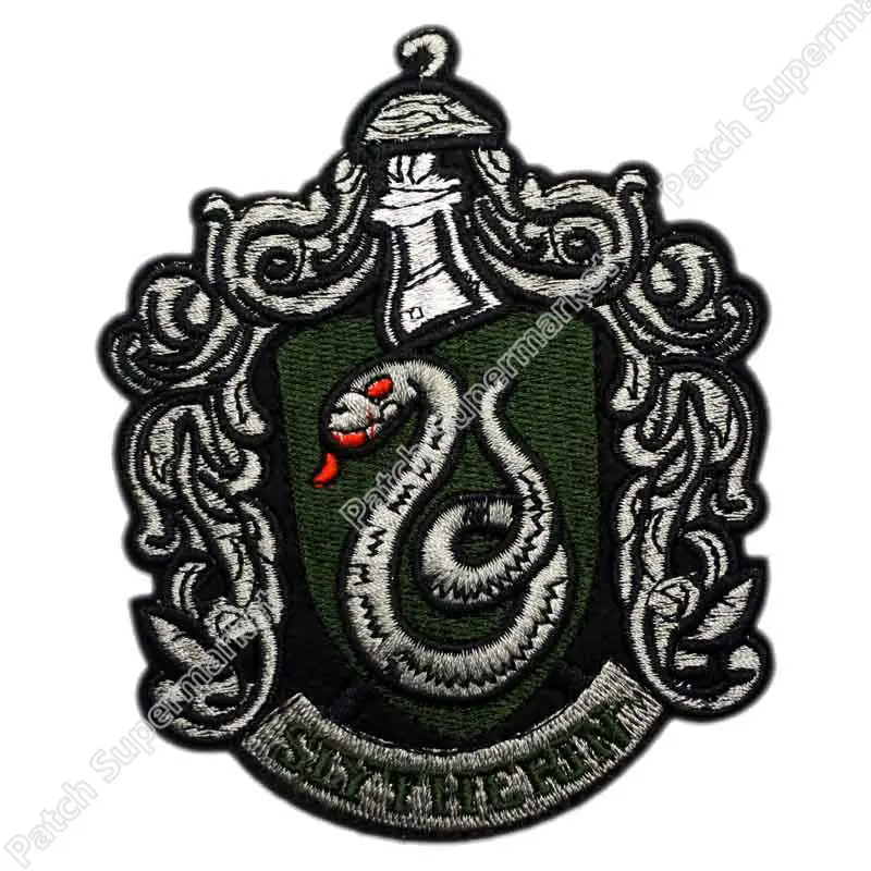 Гарри Поттер "Salazar Slytherin" герб эмблема вышитая Железная на патч Рок Ретро аппликация Прямая поставка