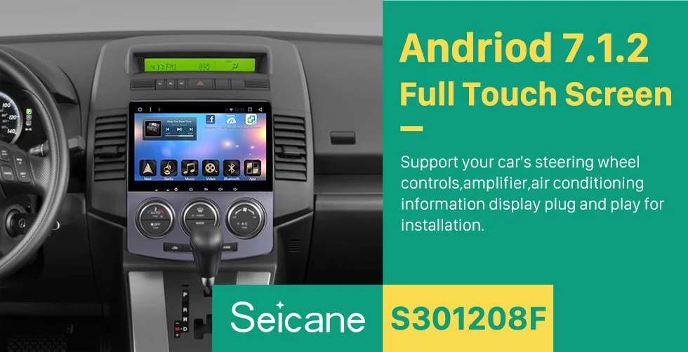 Seicane Android 7,1 9 дюймов полный сенсорный экран автомобиля gps навигация Bluetooth Радио для 2005-2010 старых Mazda 5 с 8 ядрами 32G FM wifi