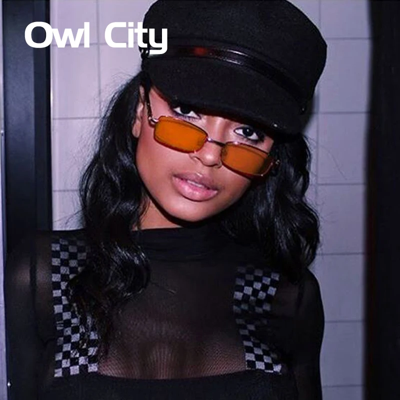 2018 Винтаж Солнцезащитные очки для женщин Для мужчин прямоугольник Очки