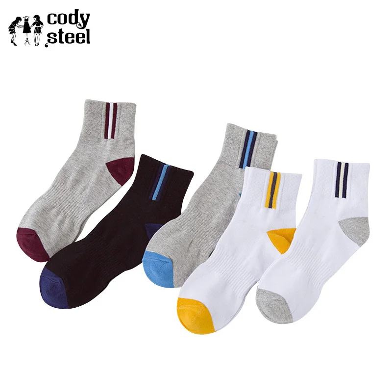 Коди Стали Мужчины Хлопчатобумажные Носки Дышащий Впитывает Пот Мужские Средние