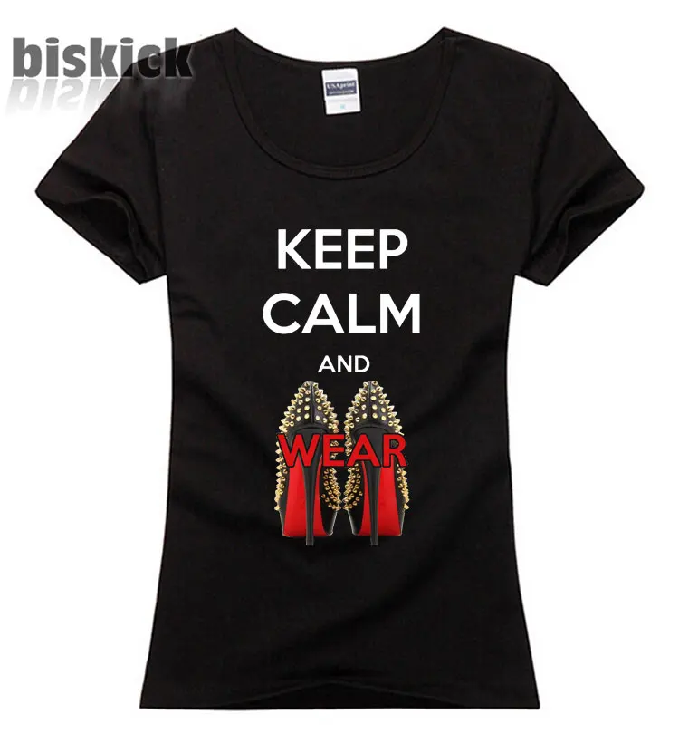 Новая модная футболка женский для девочек Женский пояс Тонкий keep calm и одежда лето
