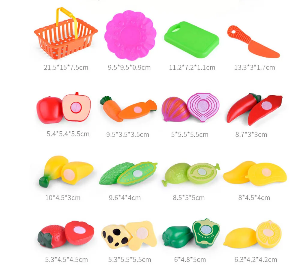Kid's Kitchen Fruit Vegetable Food Toy Cutting Set Gift For Pretend Role Play toys set simulation food for child kids A1 | Игрушки и