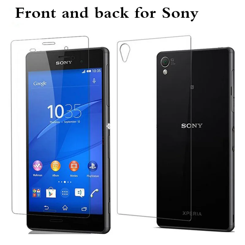 2 шт./лот 9H 0 3 мм 2.5D переднее + заднее закаленное стекло для Sony Xperia Z3 Compact Z Z1 Z2 Z4 Z5