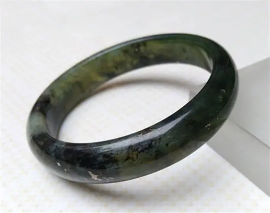 Hot selling&gt@@ NEW CHINA LIAONING XIUYAN JADE NATURAL DARK GREEN SERPENTINE BRACELET 58MM -Bride jewelry free shipping | Украшения и
