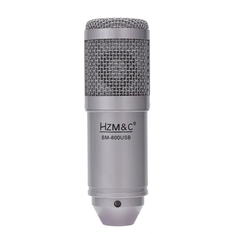 Silver HZM& C Модернизированный Bm 800 Usb конденсаторный микрофон Студийный микрофон для компьютера записи караоке ПК - Цвет: Silver