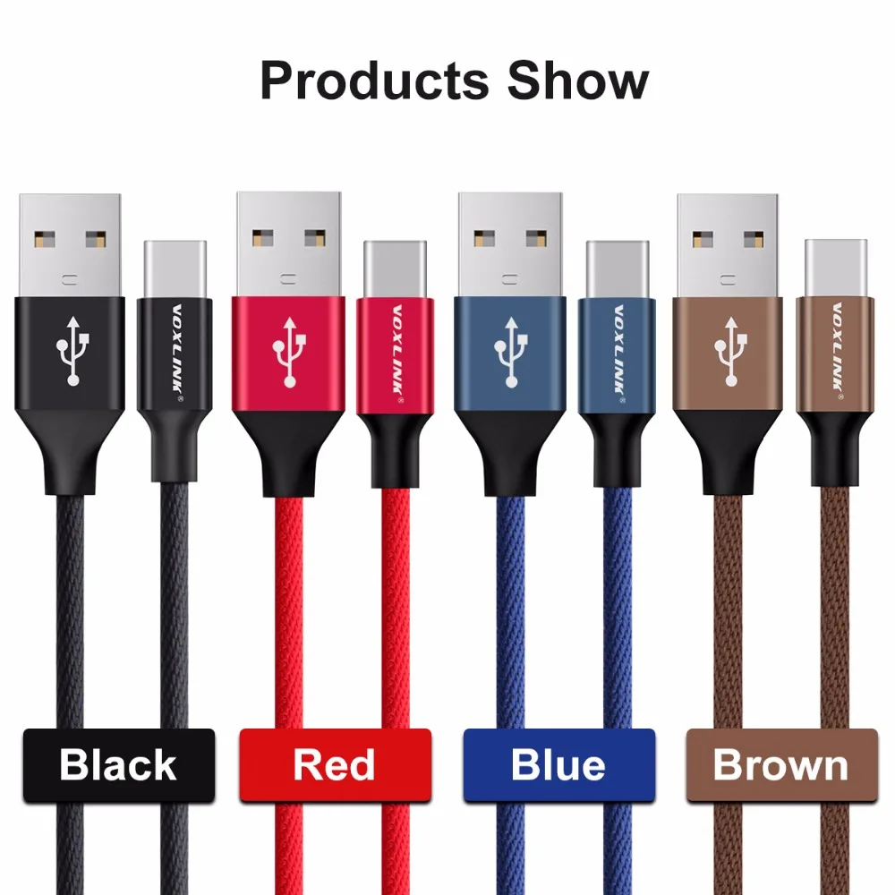 VOXLINK USB кабель typec 2A Быстрый зарядный C Зарядное устройство для подключения кабеля