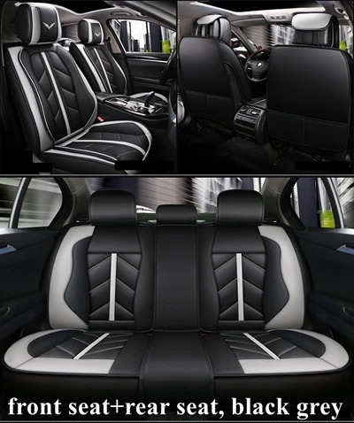 black grey standard Автомобильные чехлы на сиденья для Audi q2 a6 c5 q7 a4 a6 c6 a3 8v q5 a2 a1 a4 b8 a4 b6 c5 a3 8p a3 a4 b7 q5 a6 c7 a1 a7 a8 q3 a4L a6L a8L q5L - Название цвета: black grey standard