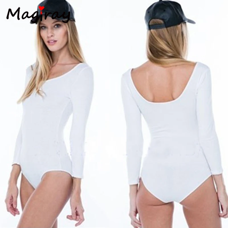 Женский Облегающий комбинезон с длинным рукавом и вырезом лодочкой базовый