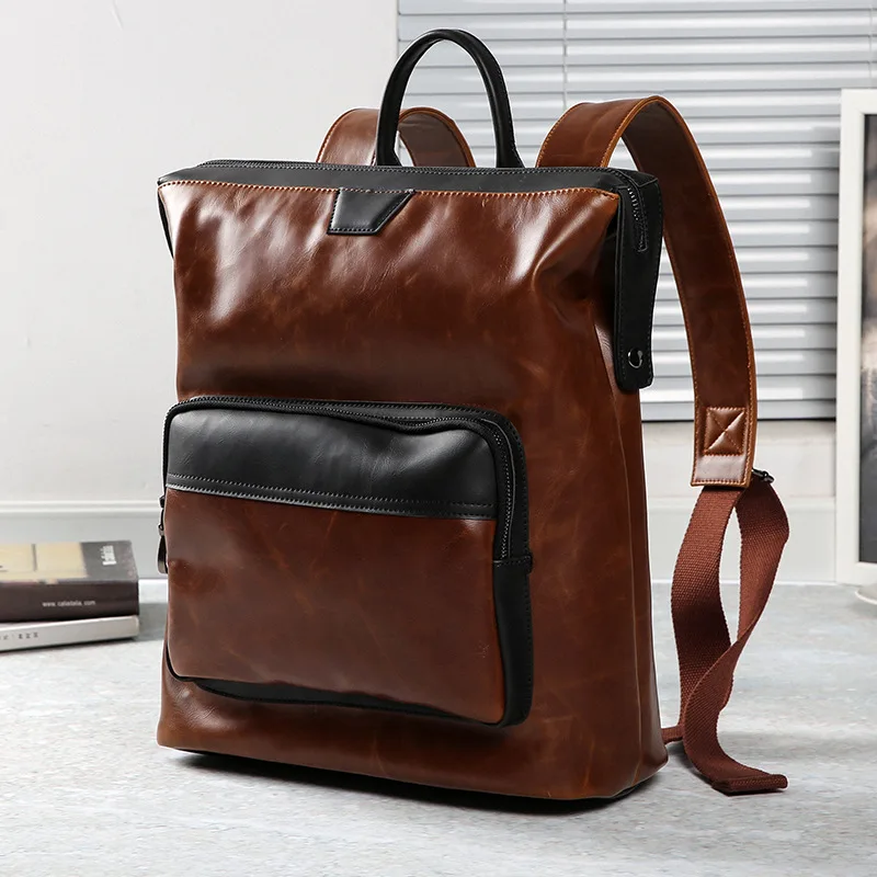 Модный рюкзак из искусственной кожи школьная сумка дорожная для мужчин большая