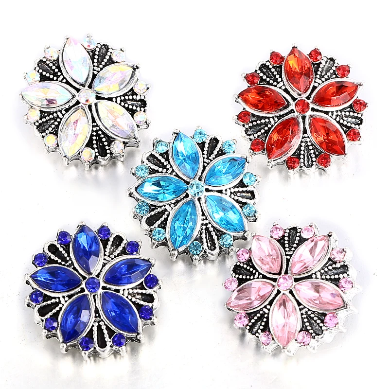 5 шт./лот кнопки с кристаллами украшений розы Цветочные пуговицы для Для женщин fit