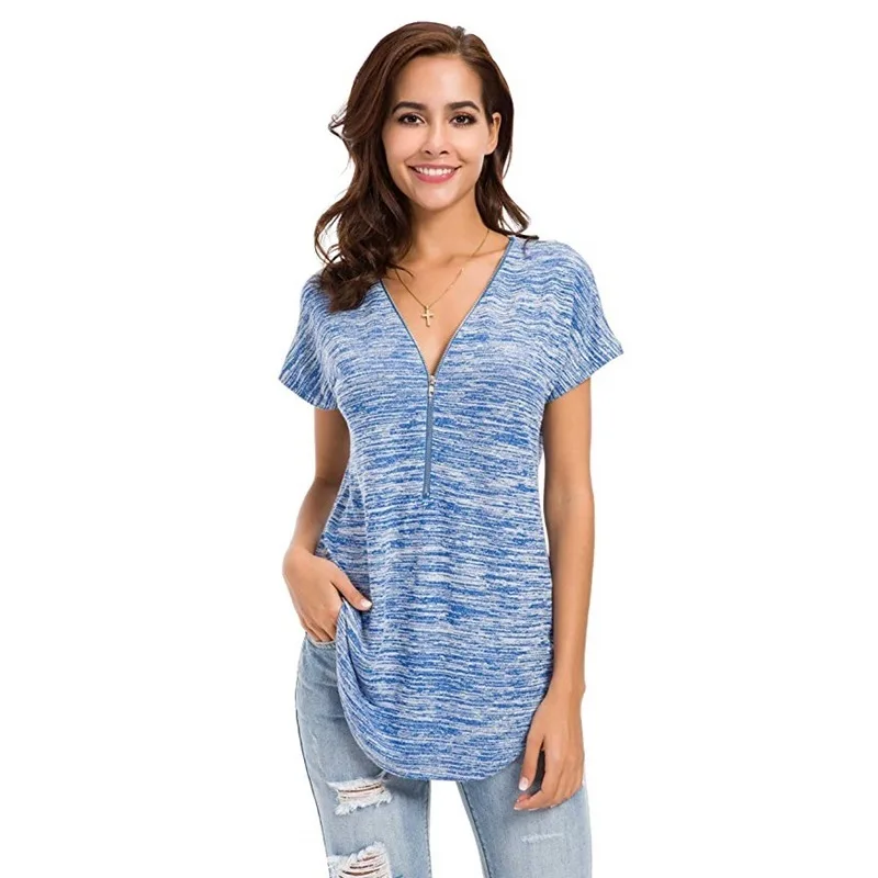 Color Blue Летние топы для беременных, кормящих, с коротким рукавом, для беременных, грудного вскармливания, футболки для кормления, футболки для беременных женщин, одежда для беременных - Цвет: Color Blue