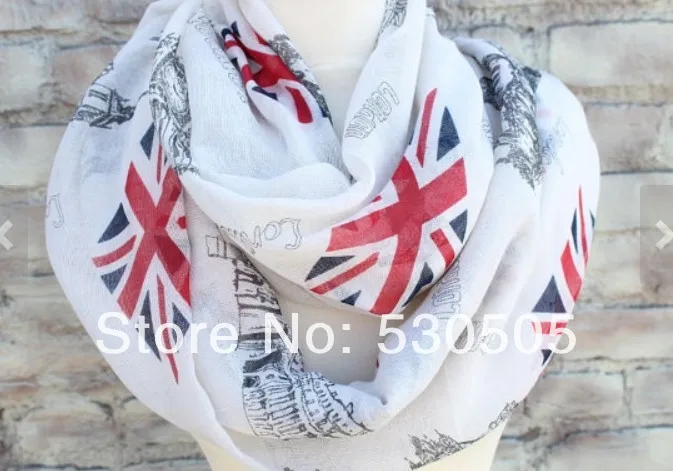 Шарф с британским флагом и Принтом Бесконечности для женщин отличный аксессуар