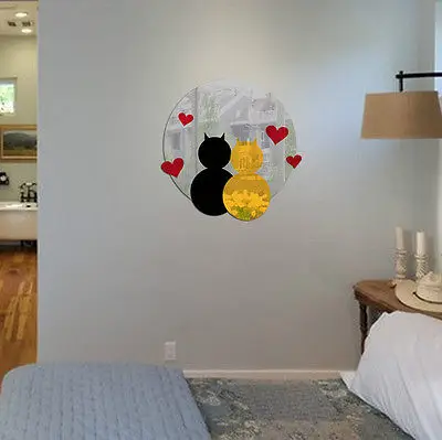 Кошек акриловые наклейки &quotлюбящим сердцем&quot кошки декор настенные зеркала