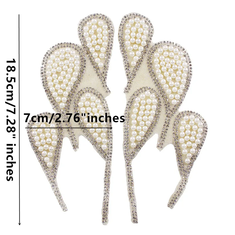 Зеркальная пара листья горячая фиксация хрустальные нашивки с бисером стразы