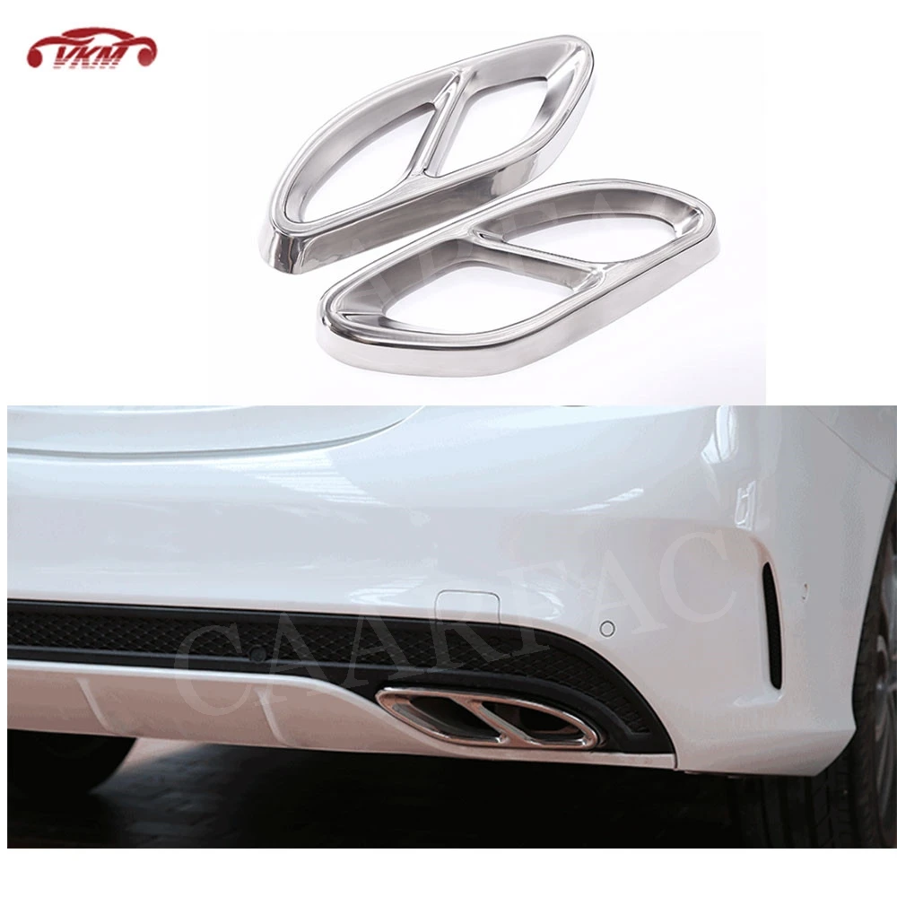 2 шт. автомобиль Нержавеющая сталь задний глушитель выхлопной трубы автомобиля