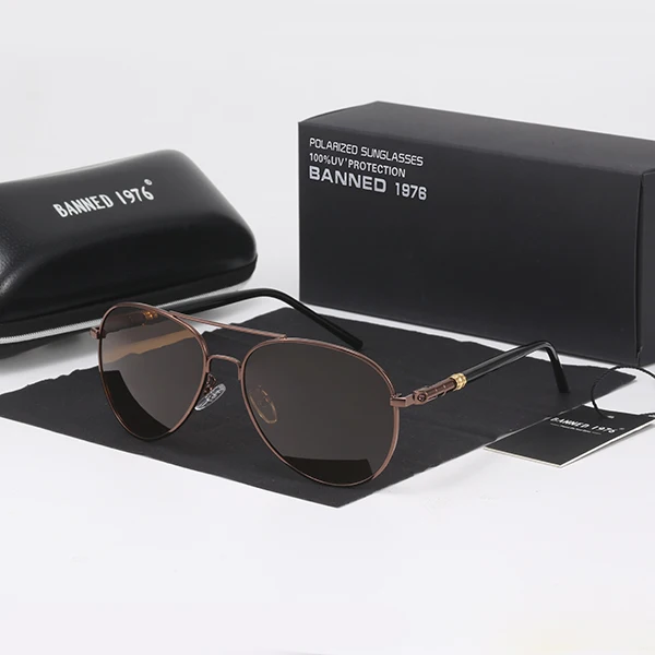 brown Брендовые HD поляризованные солнцезащитные очки UV400 для мужчин и женщин, крутые модные очки для глаз, солнцезащитные очки с аксессуарами для вождения, авиационные очки - Цвет линз: brown
