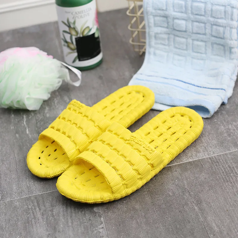 yellow MCCKLE/женские шлепанцы; летние модные Вьетнамки; шлепанцы на плоской подошве; пара высокого качества; Мягкие резиновые шлепанцы для ванной; Прямая - Цвет: yellow