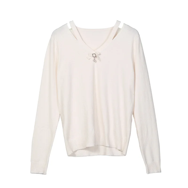 Pearl turtleneck winter knitted sweater Women lantern Bow loose White pullover female Soft warm autumn casual jumper 2018 Pull | Женская