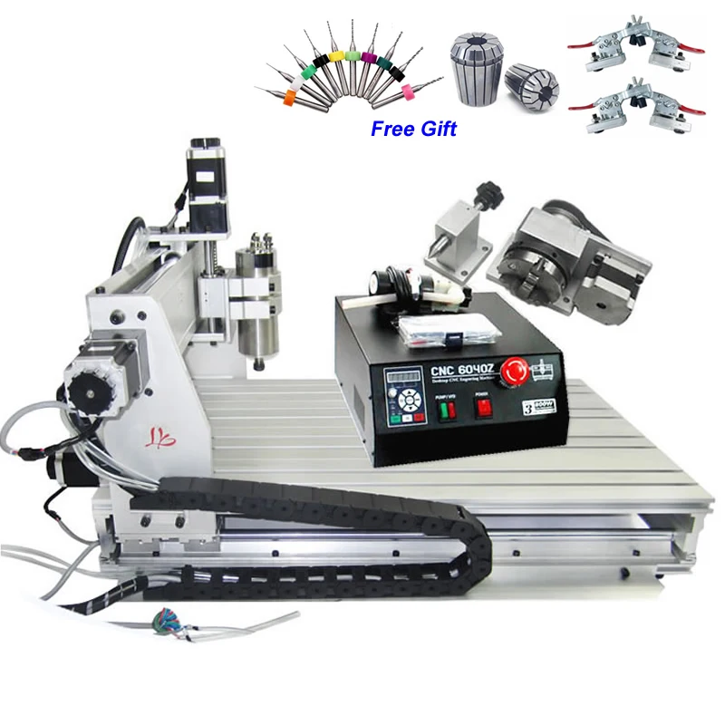 ЧПУ 6040 4 оси гравер 1.5KW мотор шпинделя металла быстроходный деревообрабатывающий