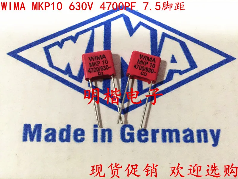 2020 hot sale 10pcs/20pcs Germany WIMA MKP10 630V 4700PF 0.0047UF 630V 472 P: 7.5mm Audio capacitor free shipping