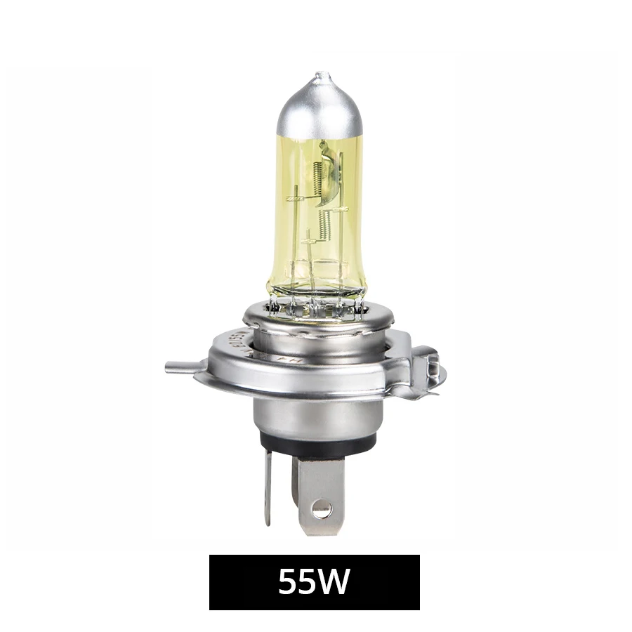 H7 Halogen Lamp h4 yellow xenon 55W 100W 12V car headlight Lamp 2700K 4200K 6500K Light purple Blue Glass Replacement Bulb 1PCS - Испускаемый цвет: yellow       55W